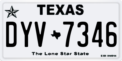 TX license plate DYV7346