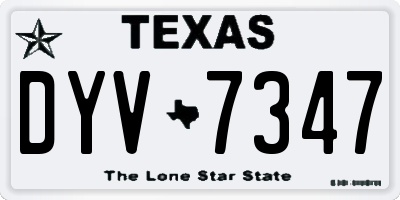 TX license plate DYV7347
