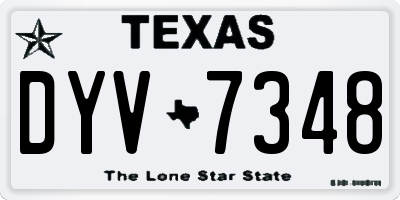 TX license plate DYV7348