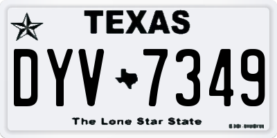 TX license plate DYV7349