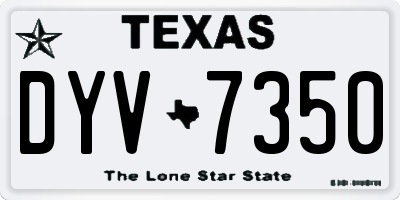 TX license plate DYV7350
