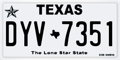 TX license plate DYV7351