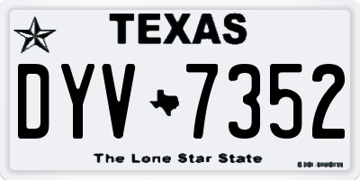 TX license plate DYV7352