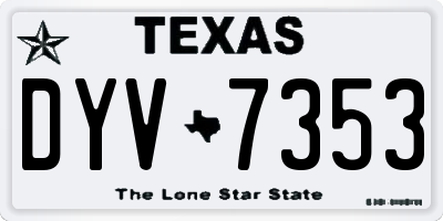 TX license plate DYV7353