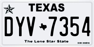 TX license plate DYV7354