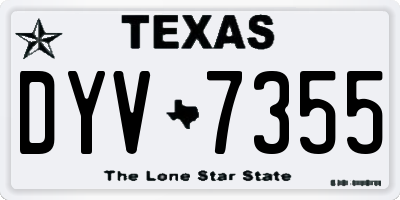 TX license plate DYV7355
