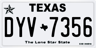 TX license plate DYV7356