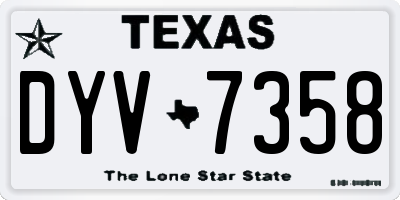TX license plate DYV7358