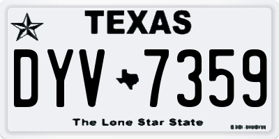 TX license plate DYV7359