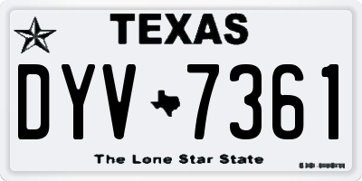 TX license plate DYV7361
