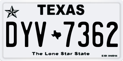 TX license plate DYV7362