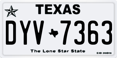 TX license plate DYV7363