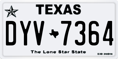 TX license plate DYV7364