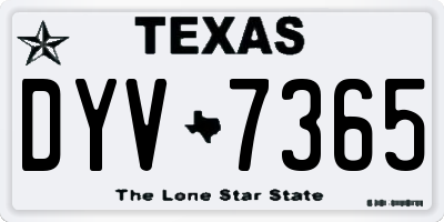 TX license plate DYV7365