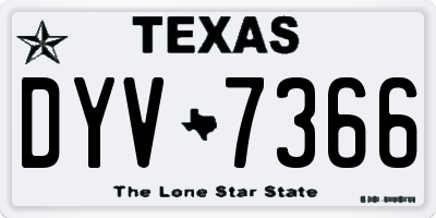 TX license plate DYV7366