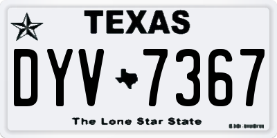 TX license plate DYV7367