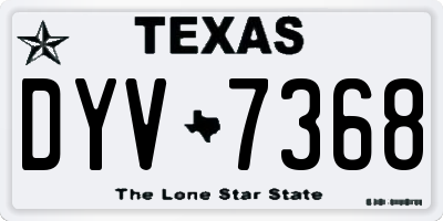 TX license plate DYV7368