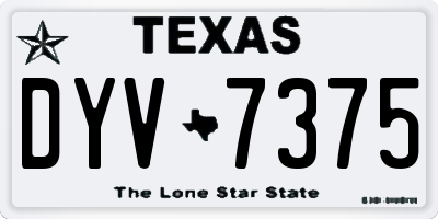TX license plate DYV7375