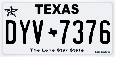TX license plate DYV7376