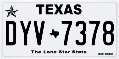 TX license plate DYV7378