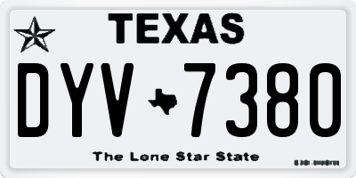 TX license plate DYV7380