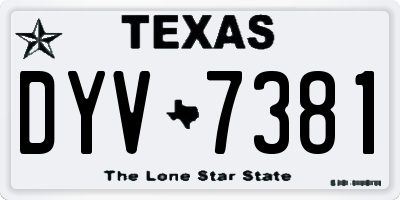 TX license plate DYV7381