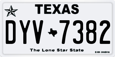 TX license plate DYV7382