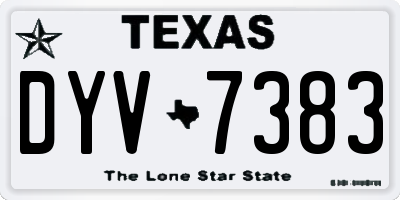 TX license plate DYV7383