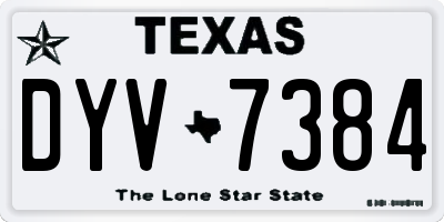TX license plate DYV7384