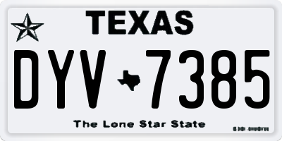 TX license plate DYV7385