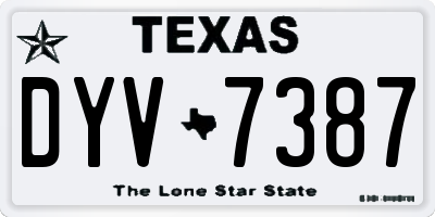 TX license plate DYV7387