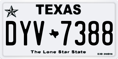 TX license plate DYV7388