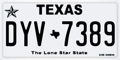 TX license plate DYV7389