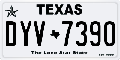 TX license plate DYV7390
