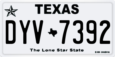 TX license plate DYV7392