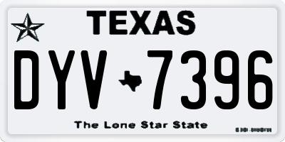 TX license plate DYV7396