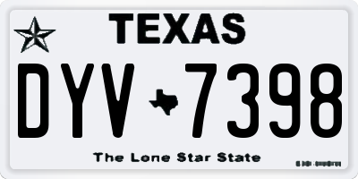 TX license plate DYV7398