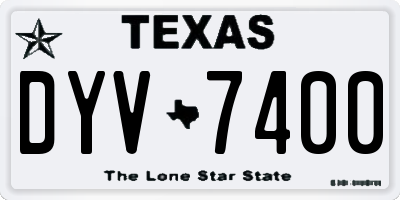 TX license plate DYV7400