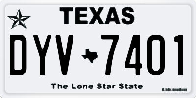 TX license plate DYV7401