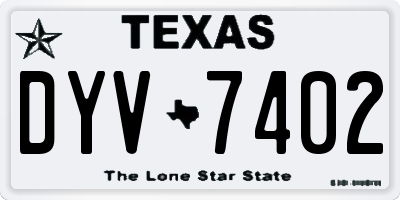 TX license plate DYV7402