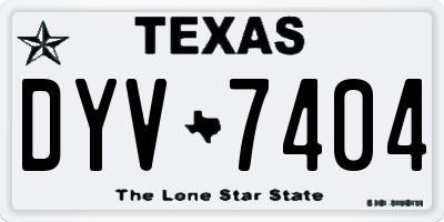 TX license plate DYV7404