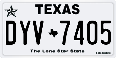 TX license plate DYV7405