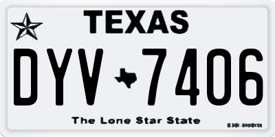 TX license plate DYV7406