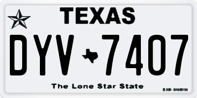 TX license plate DYV7407