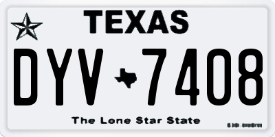 TX license plate DYV7408