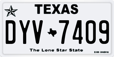 TX license plate DYV7409