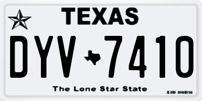 TX license plate DYV7410
