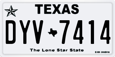 TX license plate DYV7414