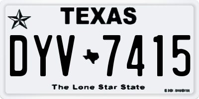 TX license plate DYV7415