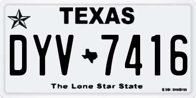 TX license plate DYV7416